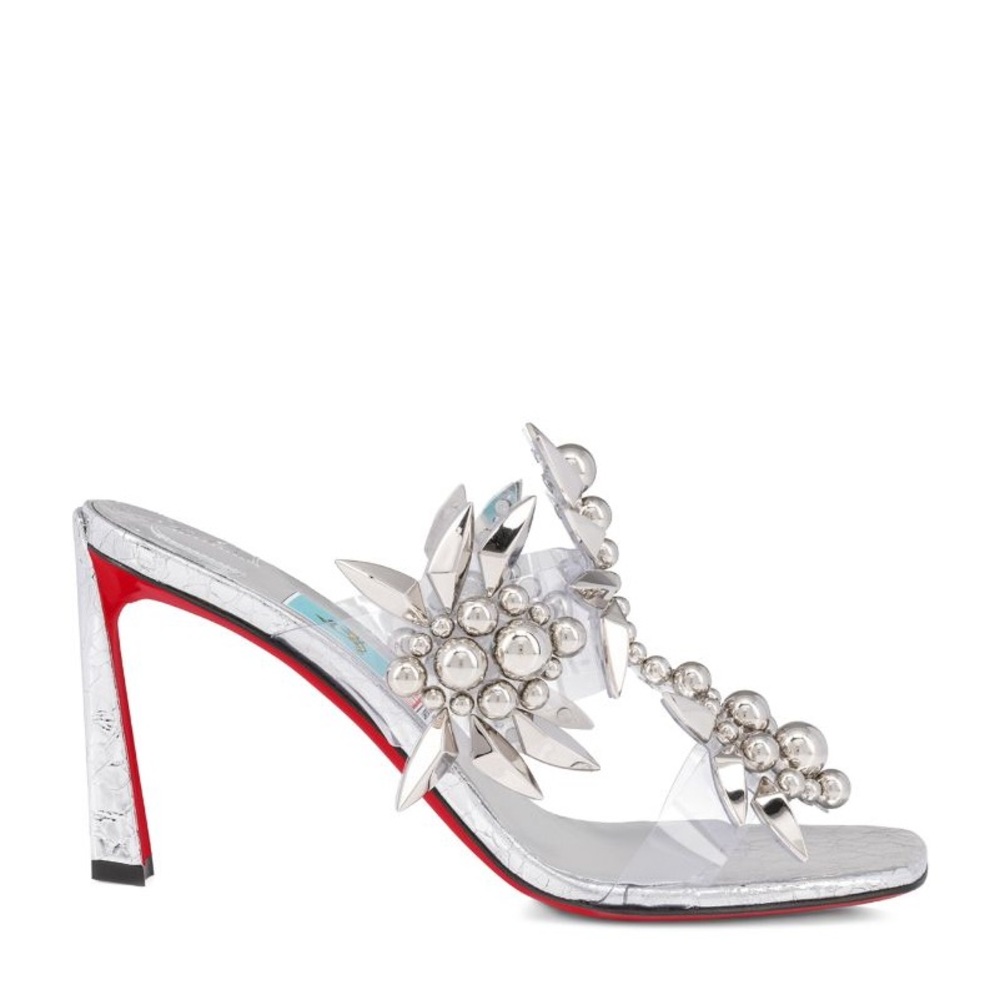 Christian Louboutin X Marvel Imperious Rex Metallic Beaded Leather PVC Sandals